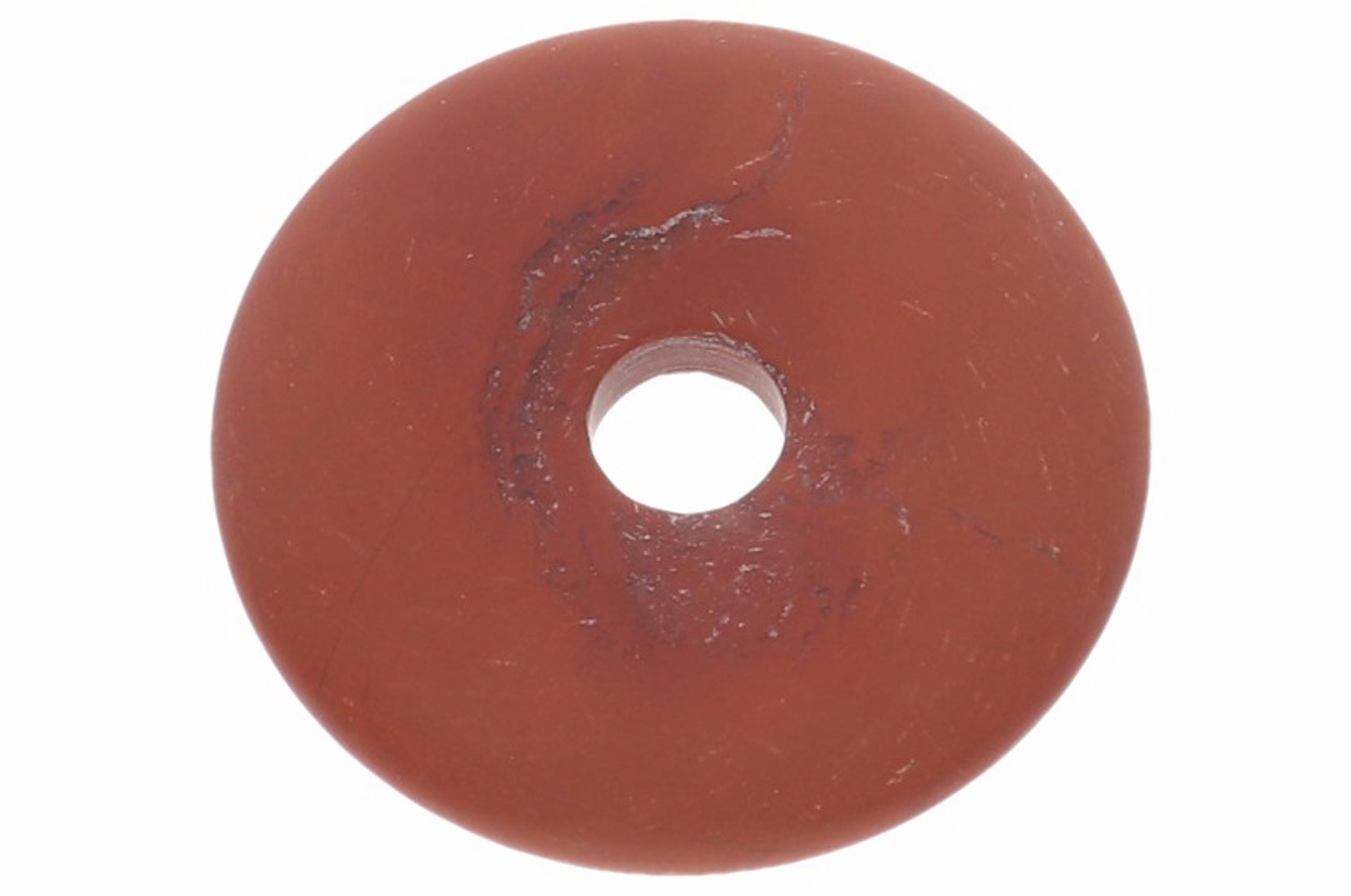 UNIKAT - Jaspis rot frozen Schmuck Edelstein Donut Anhänger 40mm 41355