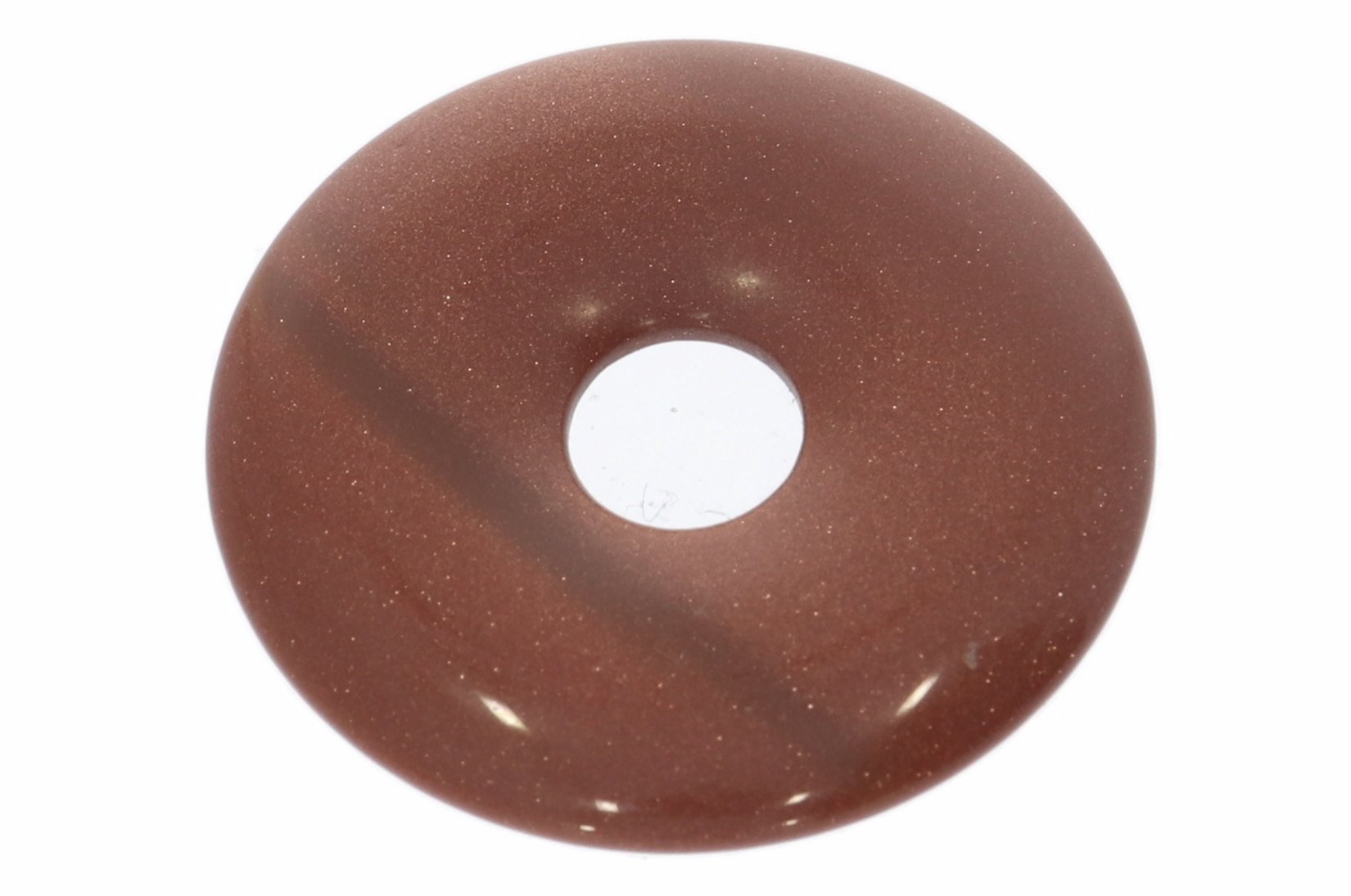UNIKAT - Goldfluss Donut Schmuck Mineralien Anhänger 30mm - 35372