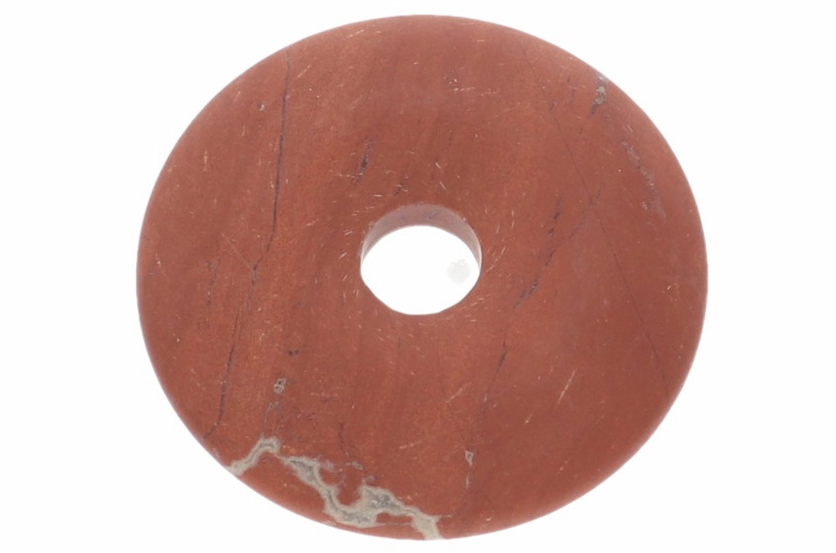 UNIKAT - Jaspis rot frozen Schmuck Edelstein Donut Anhänger 40mm 41350