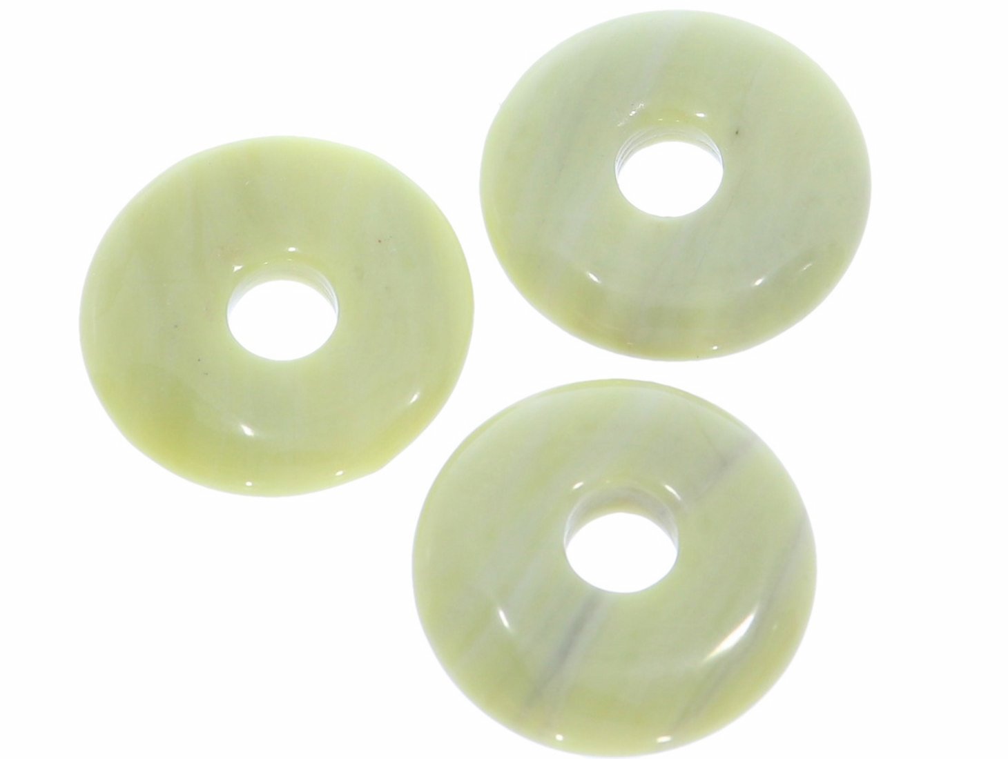 Jade grün Donut Schmuck Anhänger 20mm für's Lederband HS130