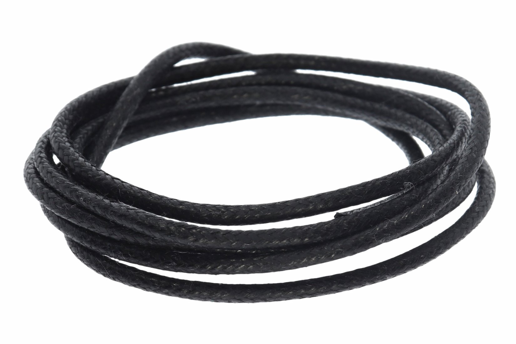 Roma Baumwollband Halskette 2mm A197 - Farbauswahl - Karabiner Schwarz 38-100cm