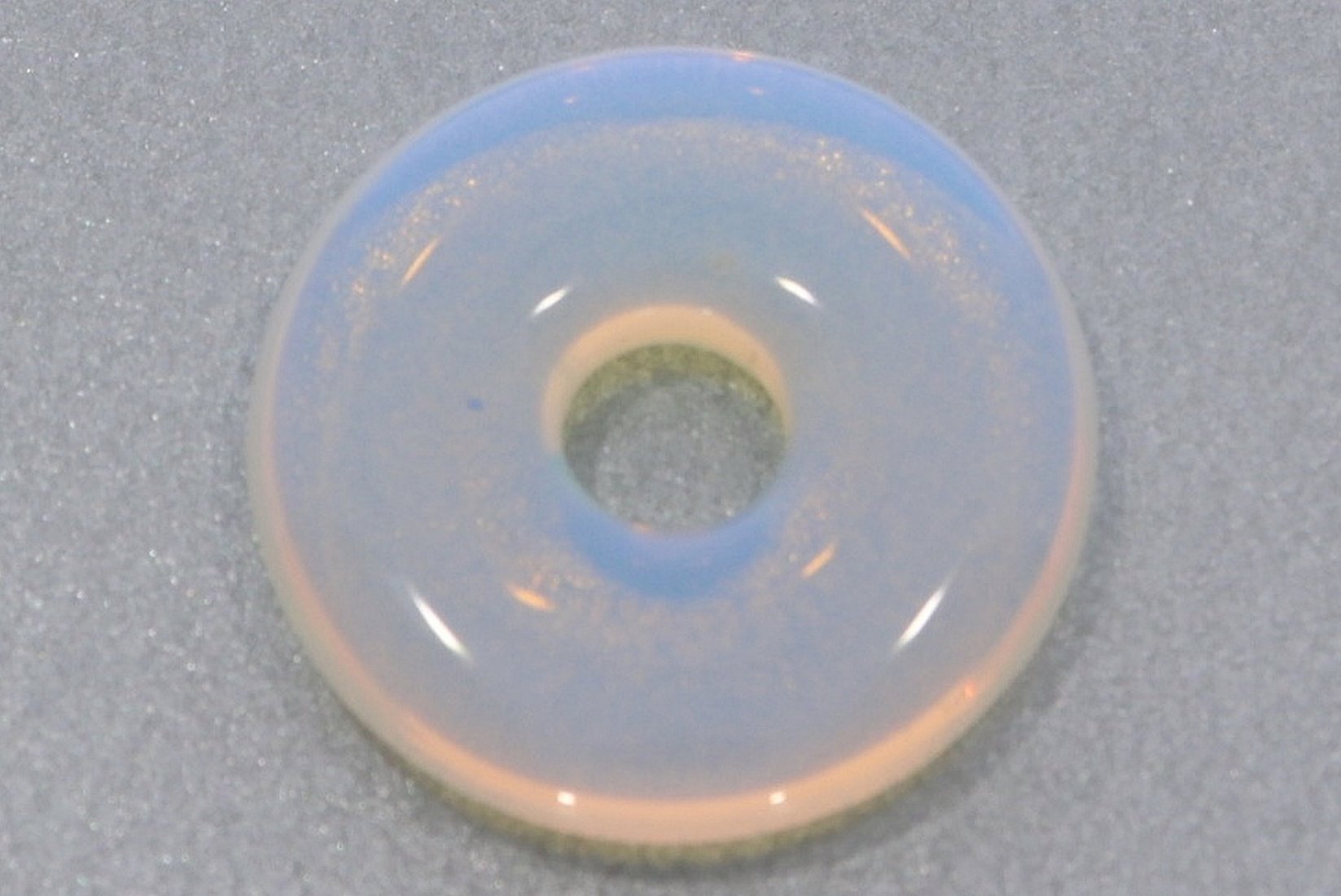 Opal glas Donut Schmuck Anhänger 20mm & Donut Halter Silber HS1583
