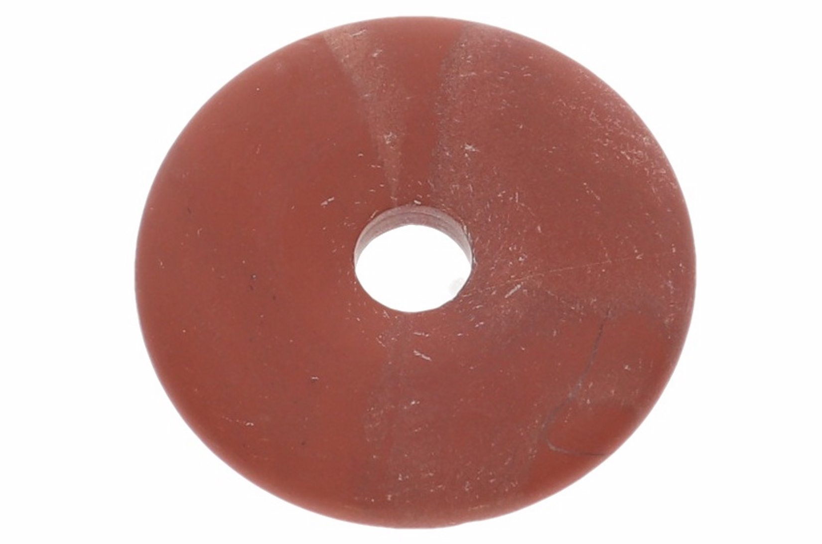 UNIKAT - Jaspis rot frozen Schmuck Edelstein Donut Anhänger 40mm 41351