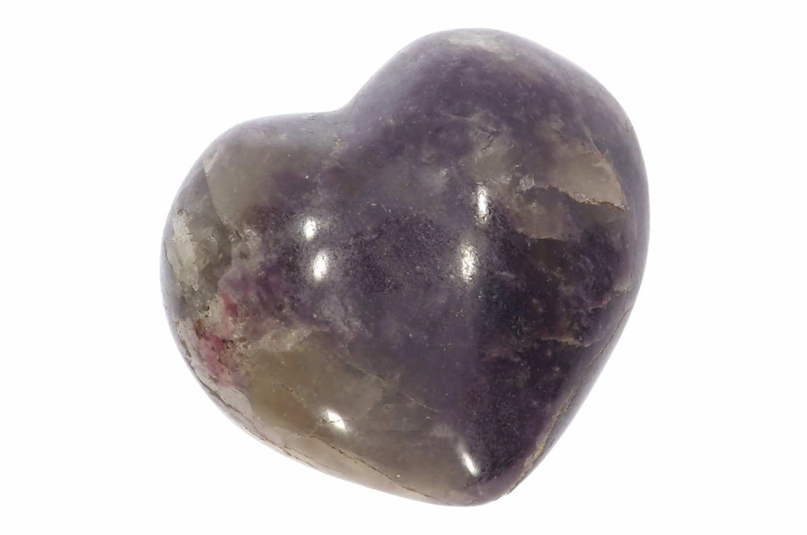 Unikat - großes  Herz aus Lepidolith Ø 80x70 mm Handschmeichler Taschenstein 41761