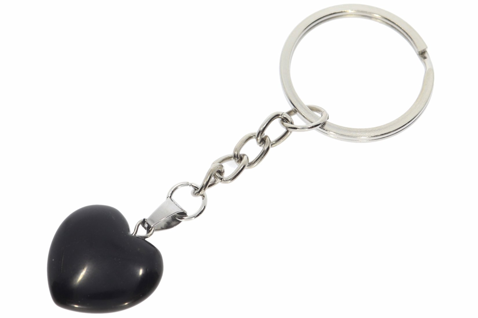 Onyx Herz Schlüssel Anhänger Silber Mineralien 80mm - A112-F
