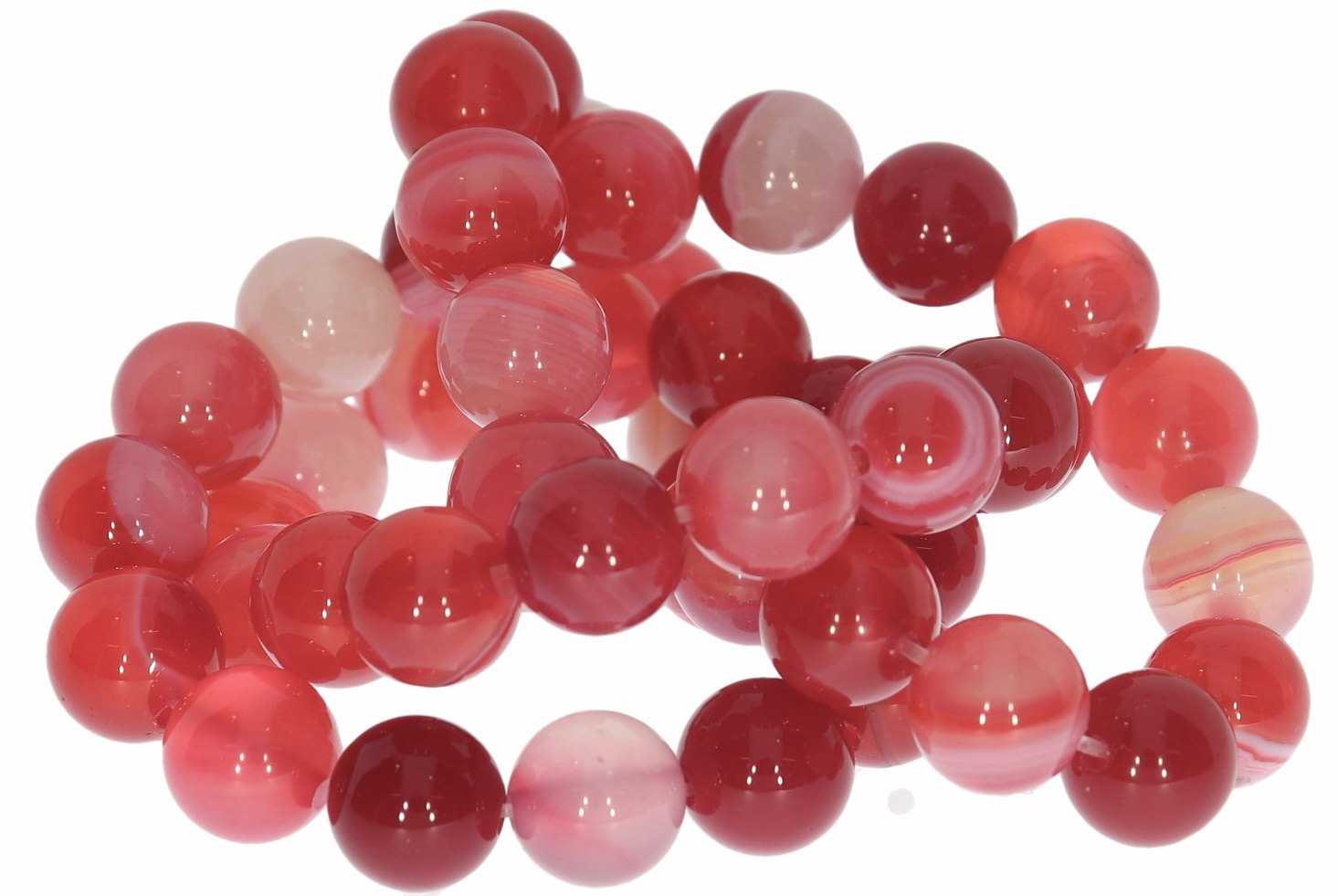 8S203 - Achat rosa - rot 8mm Strang Mineralien Edelstein