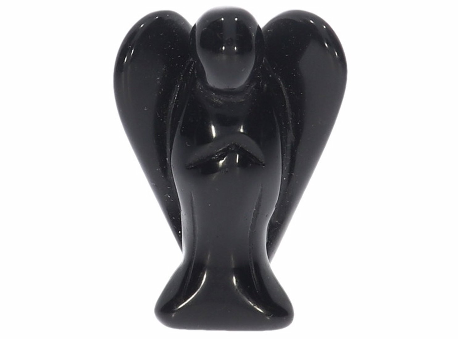 Unikat Schutzengel Engel Gravur Statue Obsidian schwarz 50mm 40975