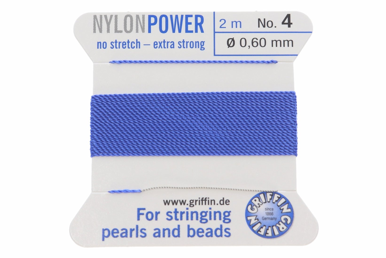 Perlseide blau - Nylon Power strong 200cm verschiedene Stärken
