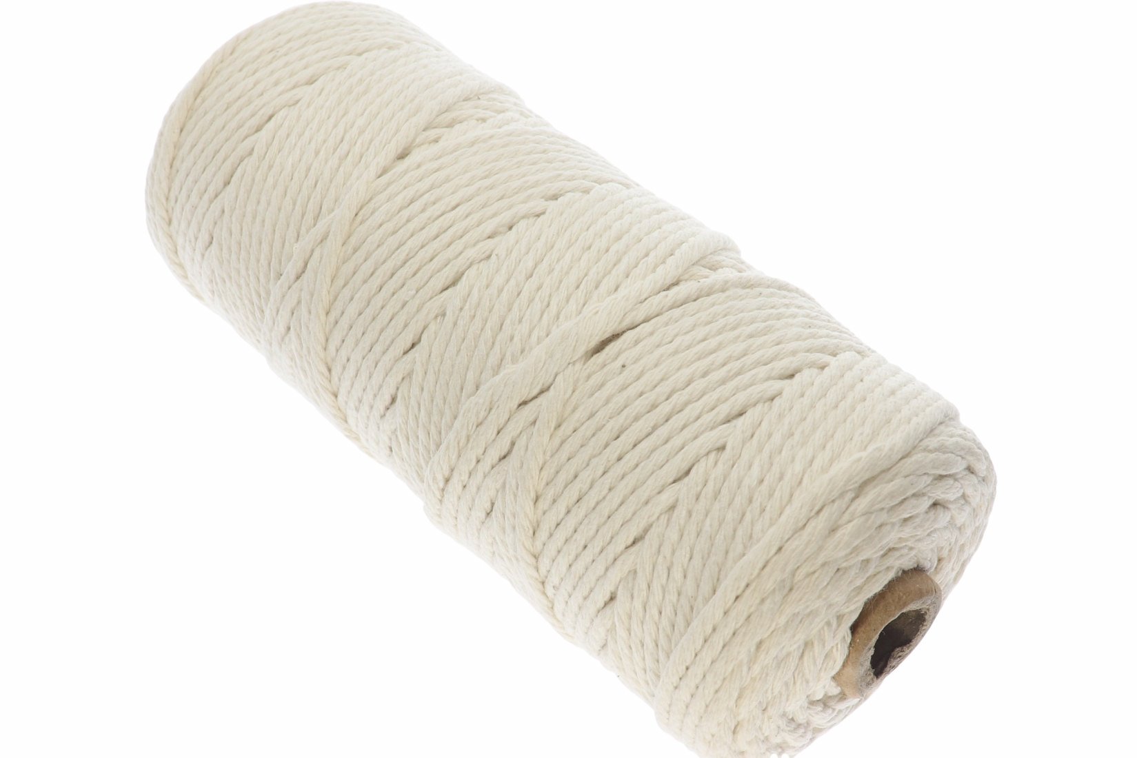 Baumwollband - gedrehtes Baumwollseil - creme weiß - 100 Meter/ 3mm
