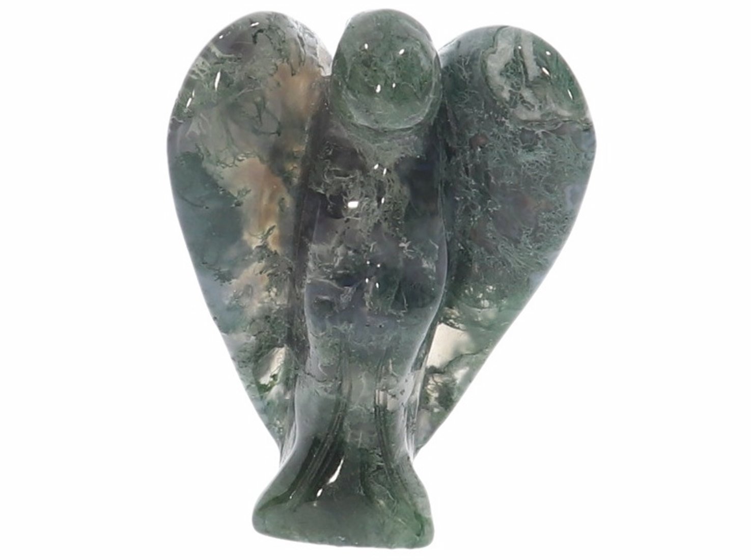 Unikat Moosachat Schutzengel Engel Gravur Statue Moos Achat 40mm - 41090