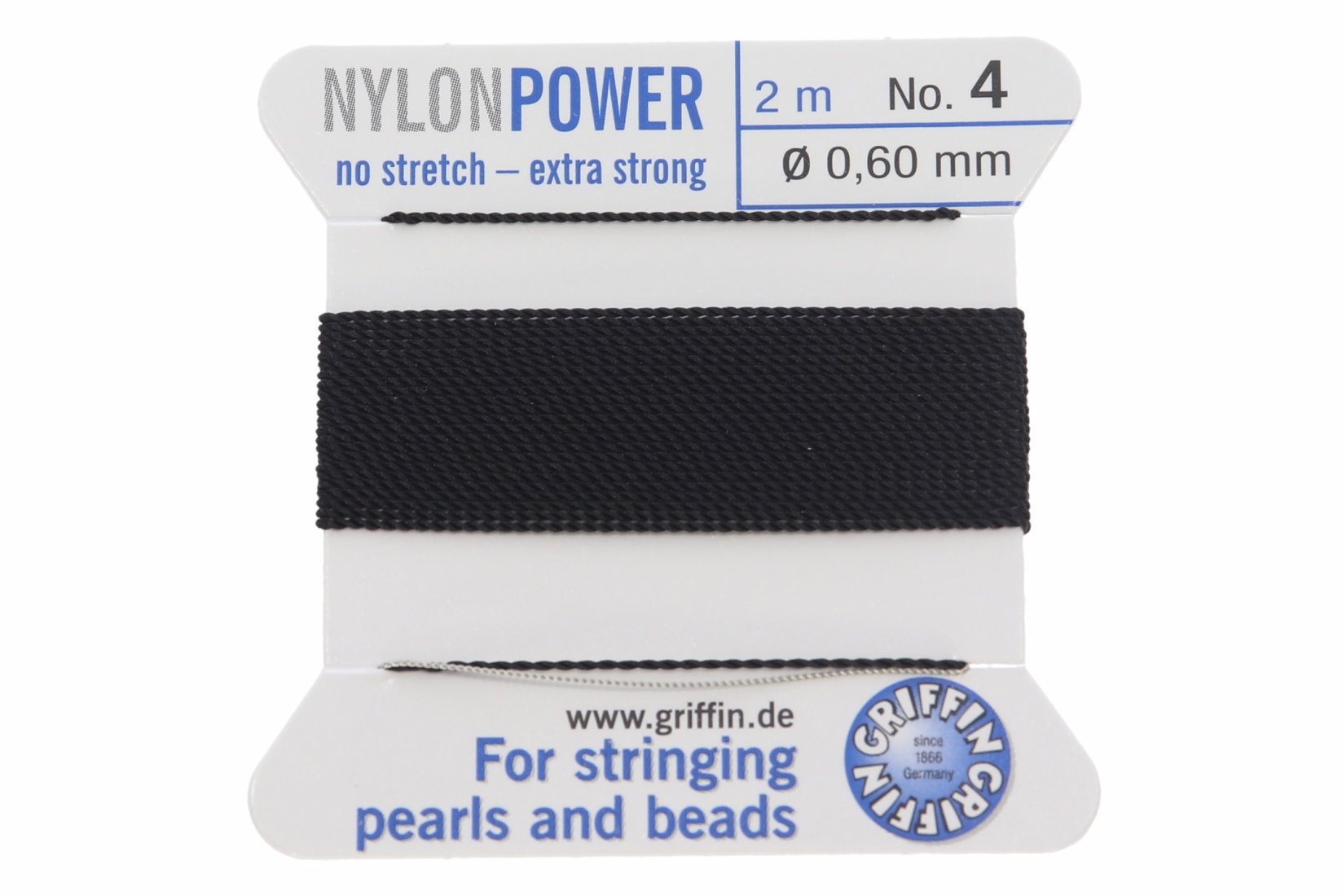 Perlseide schwarz - Nylon Power strong 200cm verschiedene Stärken