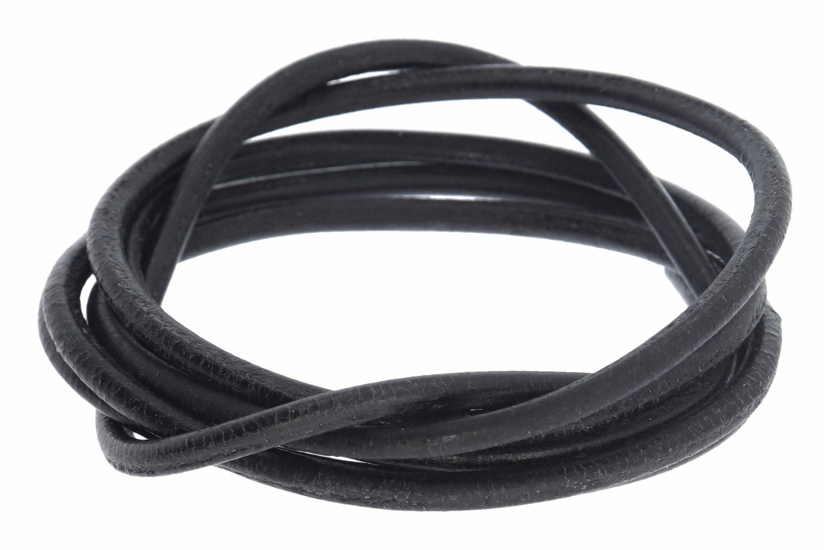 Lederband schwarz -  Lederbänder Lederriemen Lederschnur 3 mm Ø - 100cm