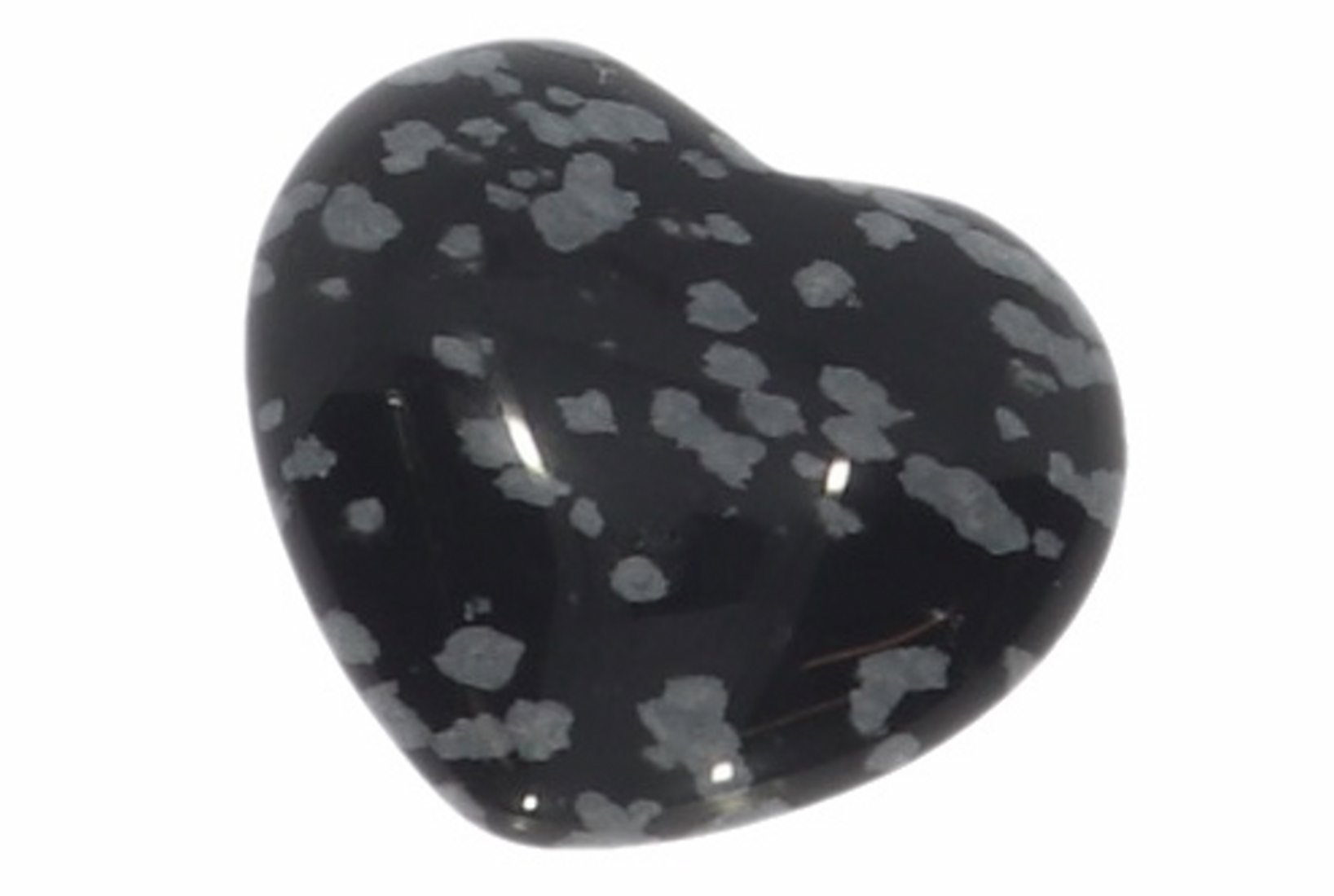 Herz aus Schneeflocken Obsidian 23x20mm Handschmeichler Taschenstein HS307