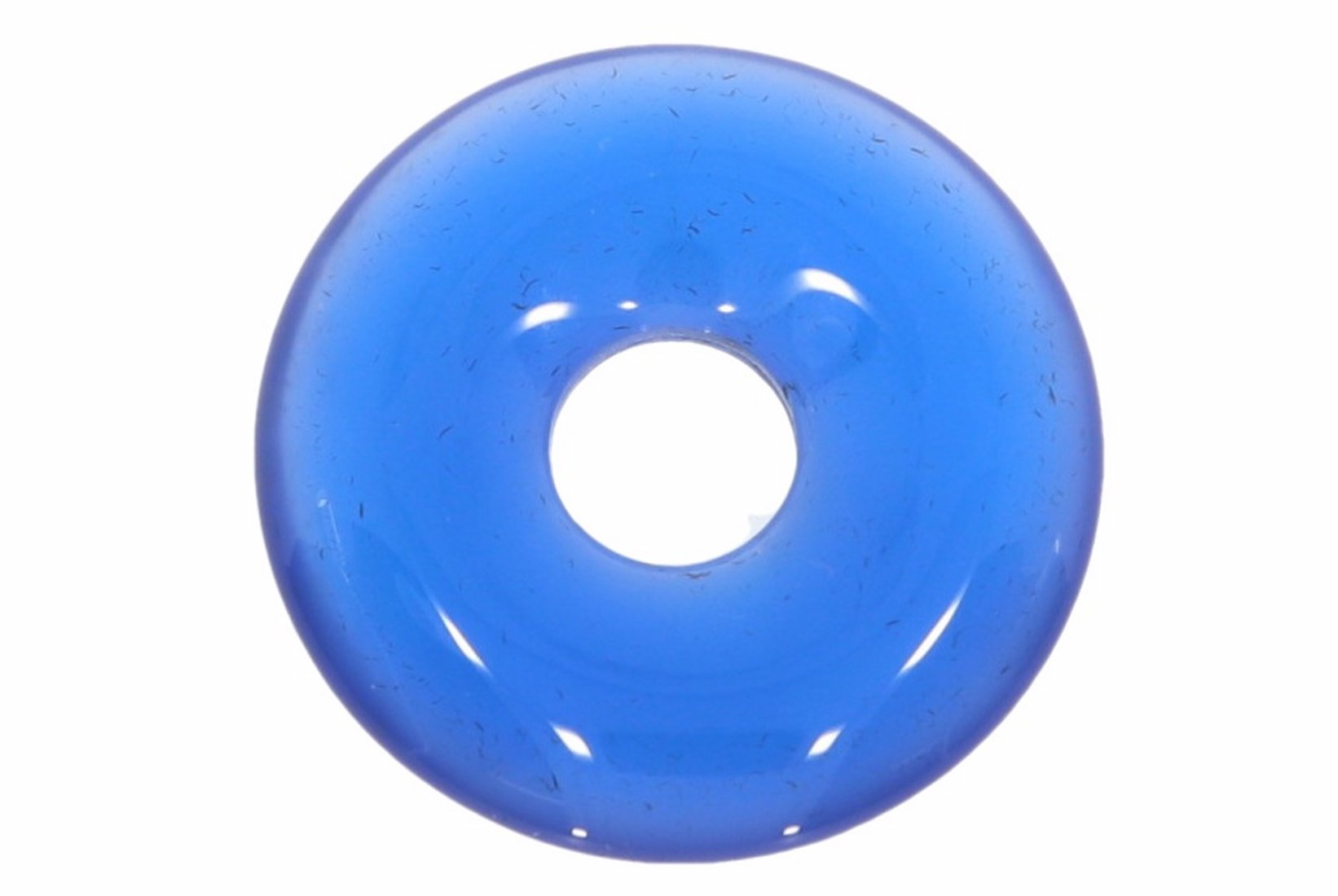 Achat blau Donut Schmuck Anhänger 20mm & Donut Halter Silber HS1574