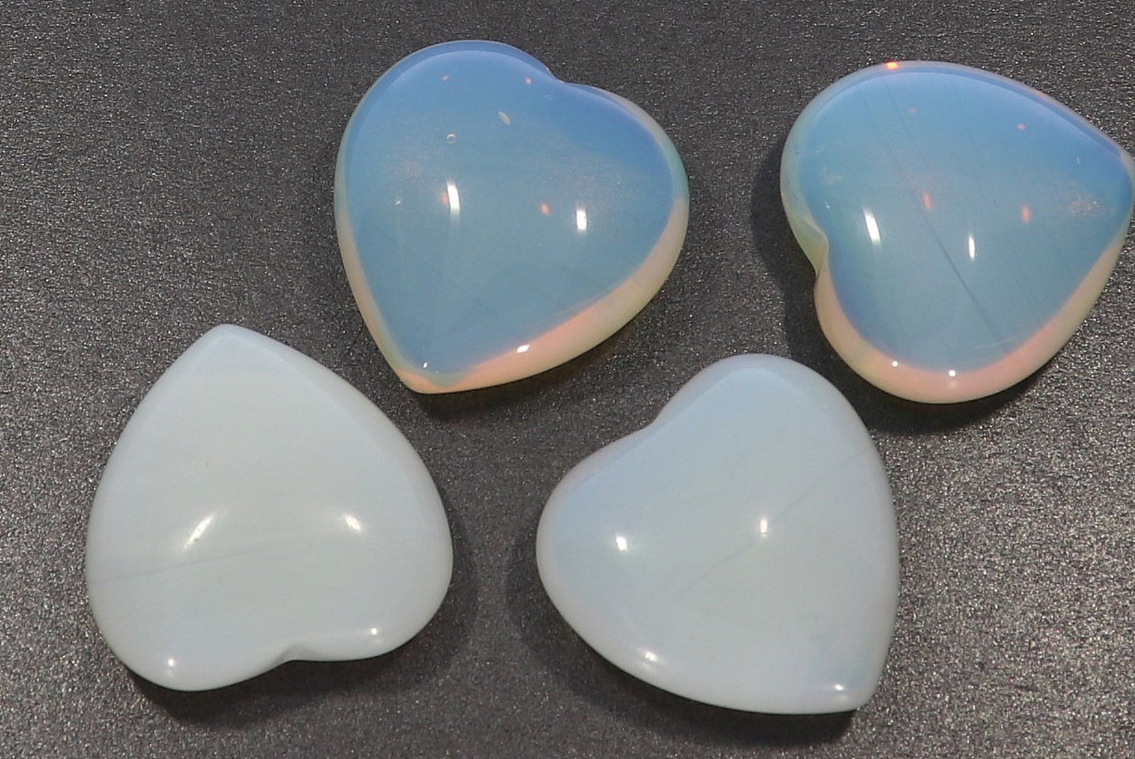 Herz aus Opal Glas 25x25mm Handschmeichler Taschenstein HS427
