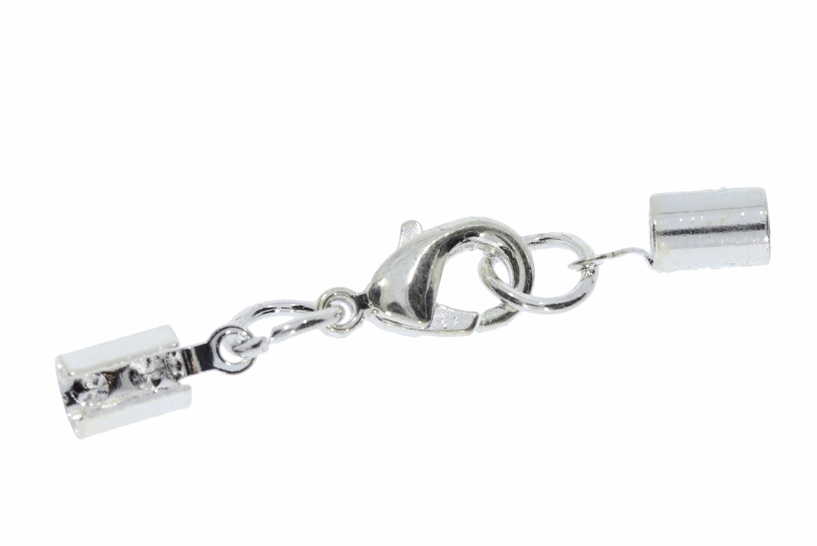Silber glänzend - Roma Seidenband Halskette 3mm Farbauswahl - VS184 Karabiner 38-100cm