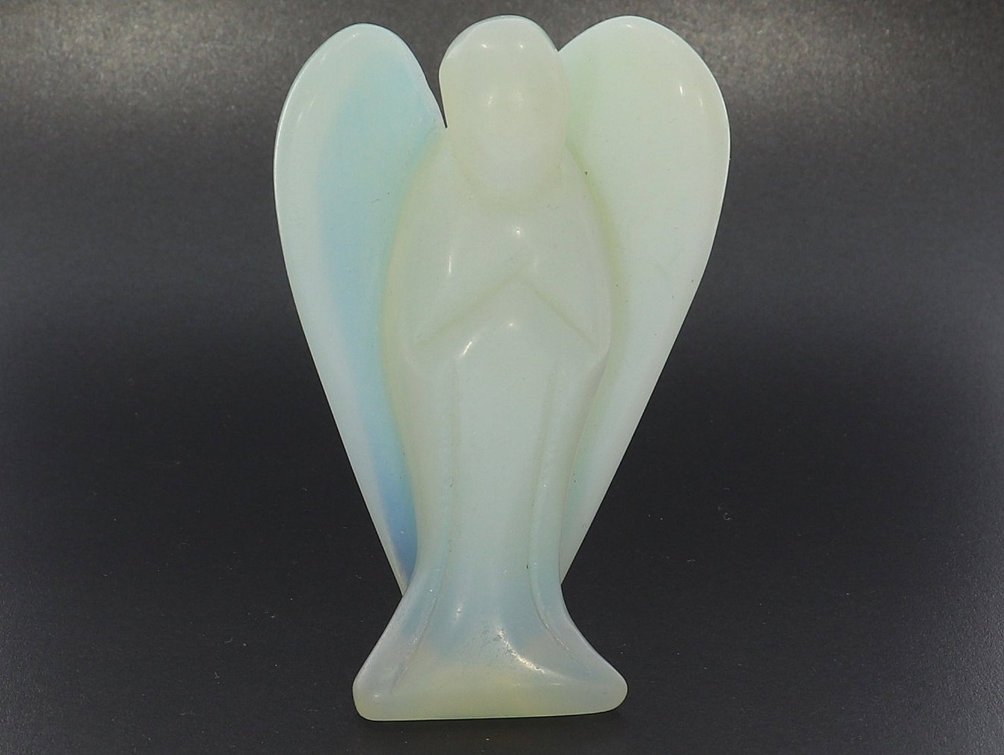 Unikat Schutzengel Engel Gravur Statue Opal glas opalith 75mm - 39234