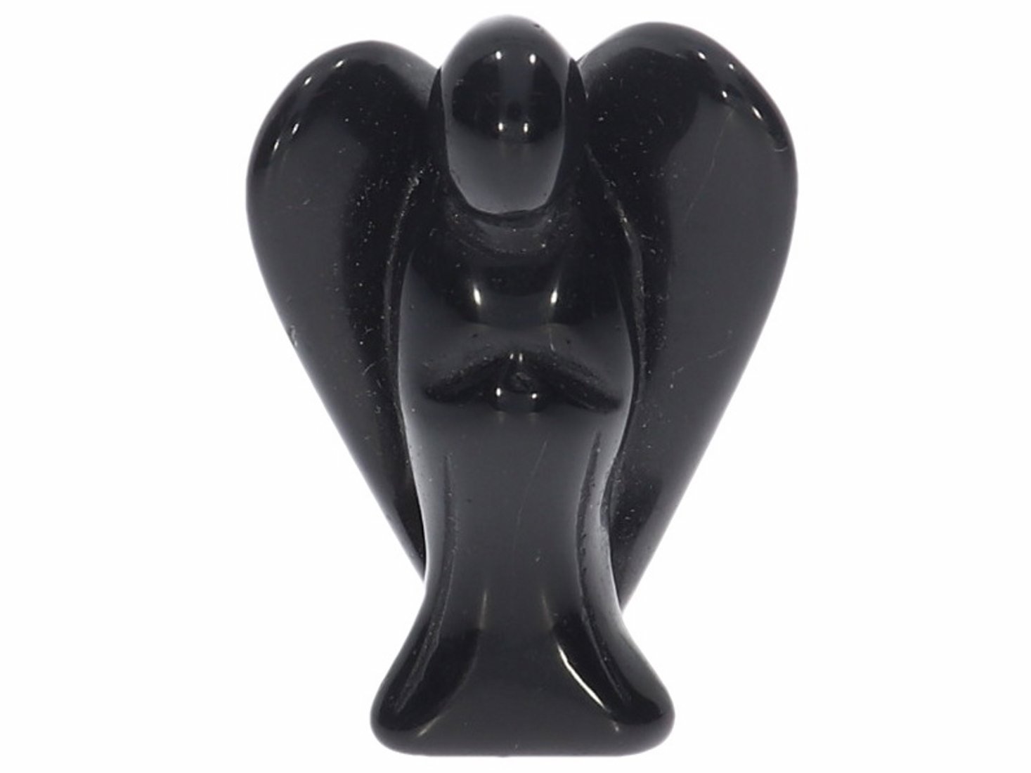 Unikat Schutzengel Engel Gravur Statue Obsidian schwarz 50mm 40973