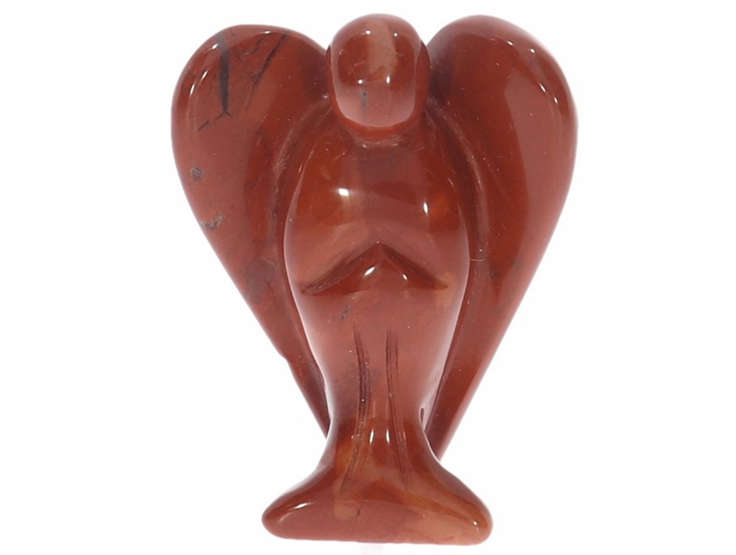 Unikat Schutzengel Engel Gravur Statue Jaspis rot 40mm - 41076