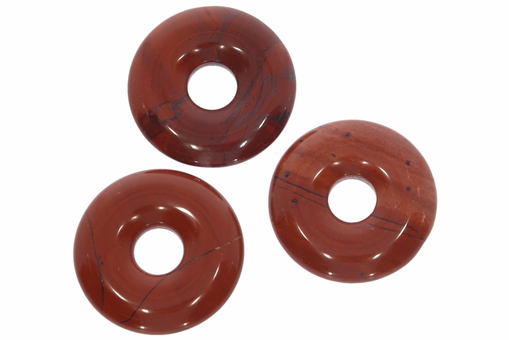 Jaspis rot Donut Schmuck Anhänger 20mm & Donut Halter Silber HS1592