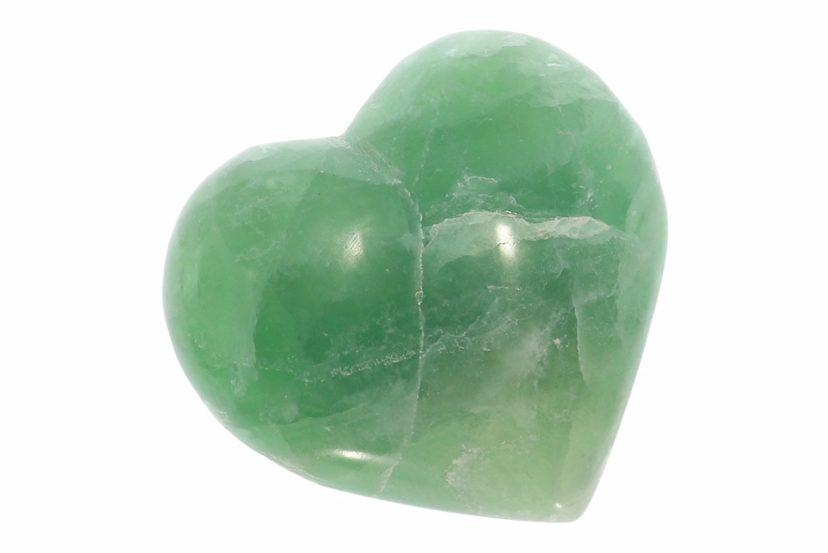 Unikat - großes  Herz grüner Fluorit Ø 75x70 mm Handschmeichler Taschenstein 41742