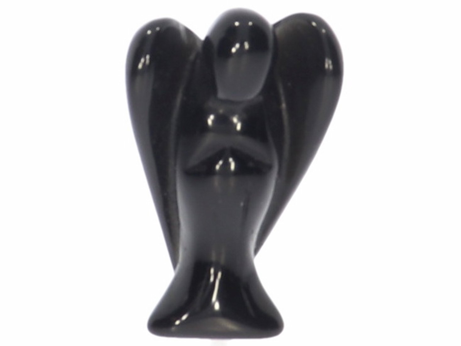 Unikat Schutzengel Engel Gravur Statue Obsidian schwarz 40mm 41057