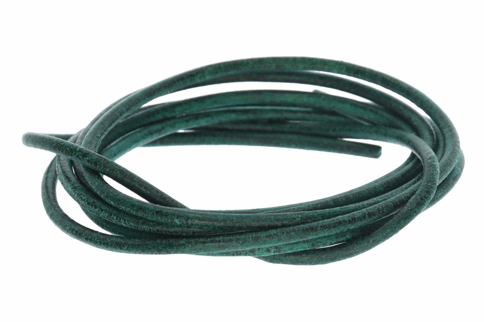 Lederband dunkel grün -  Lederbänder Lederriemen Lederschnur 2 mm Ø - 100cm L211
