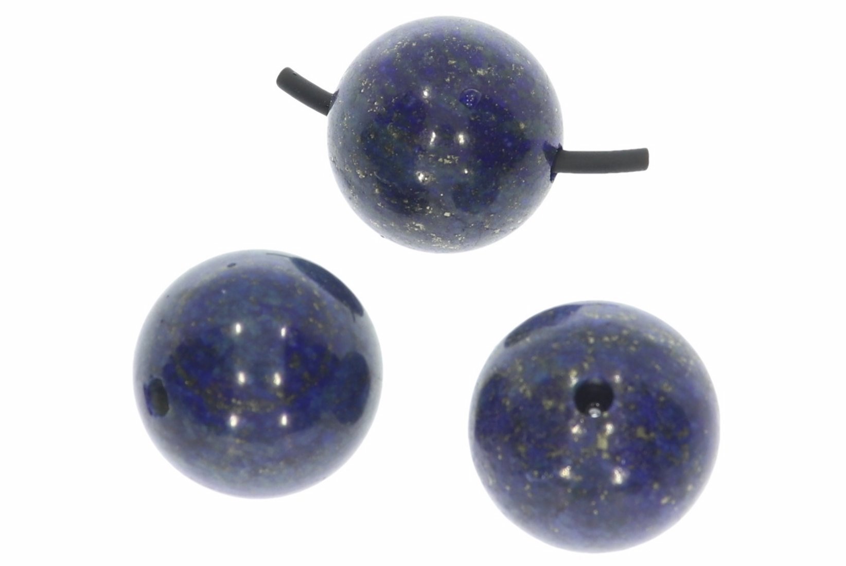 Lapis Lazuli Kugel Schmuck Anhänger inkl. Lederband 20mm gebohrt - 20G139