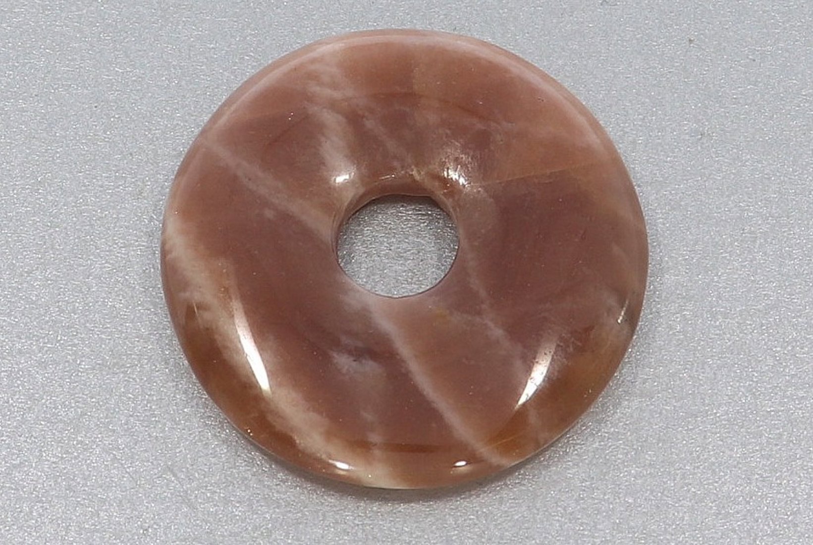 UNIKAT Mondstein Donut Schmuck Mineralien Anhänger 35mm - 40644