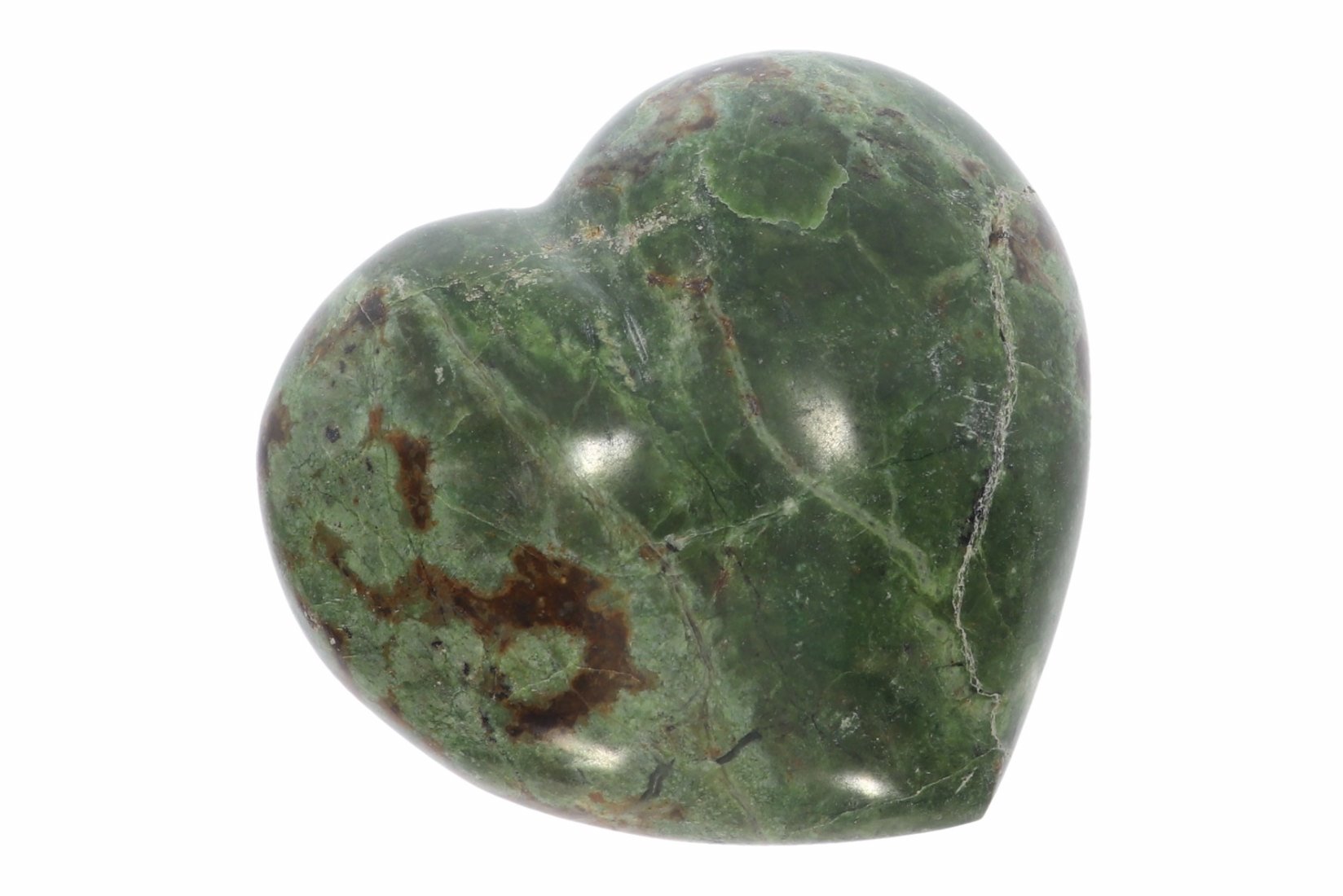 Unikat - großes  Herz aus Nephrit Ø 97x89 mm Handschmeichler Taschenstein 41757