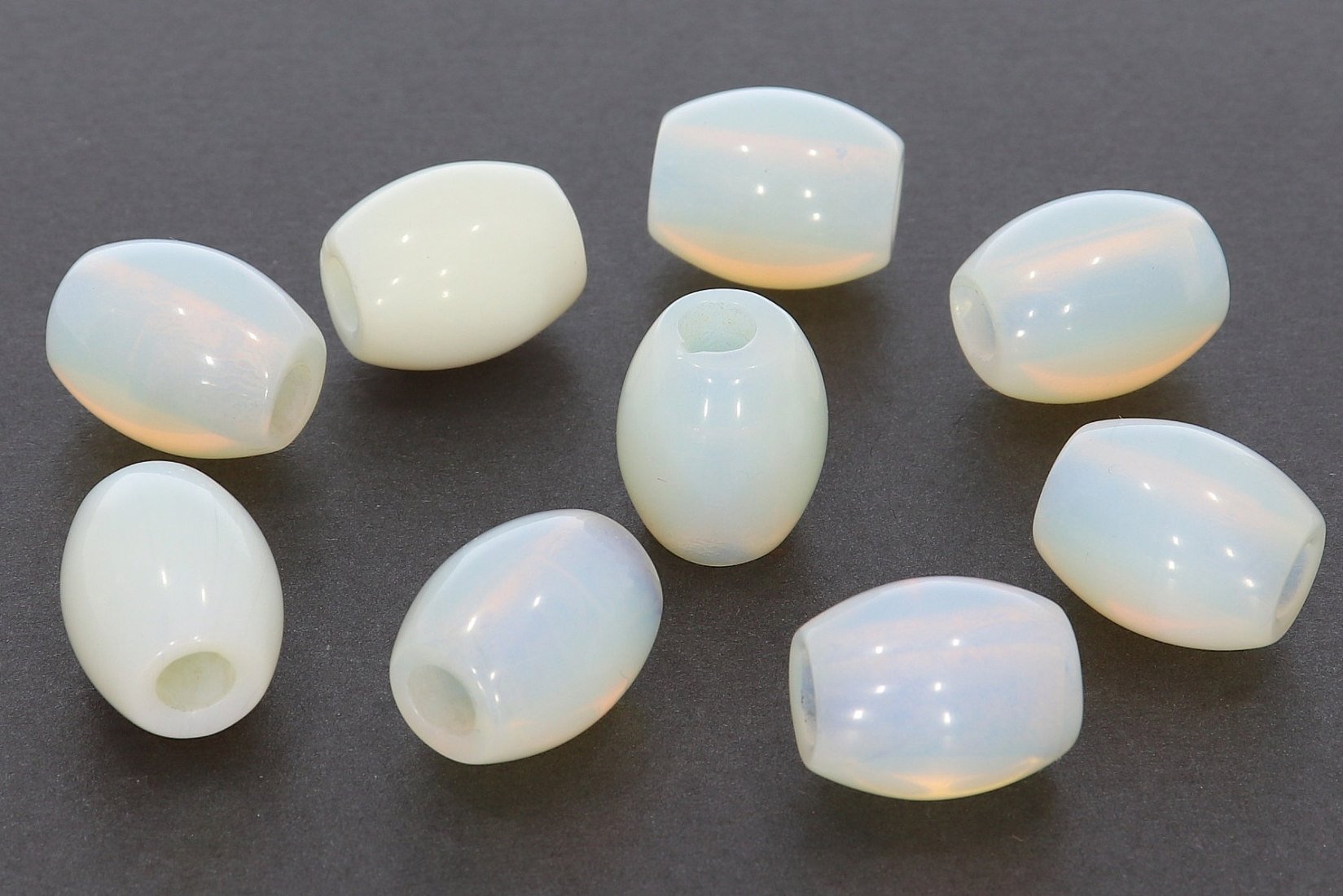 Opal glas Edelstein Walze gebohrt für Schmuck Herstellung 16x13mm - HS1553
