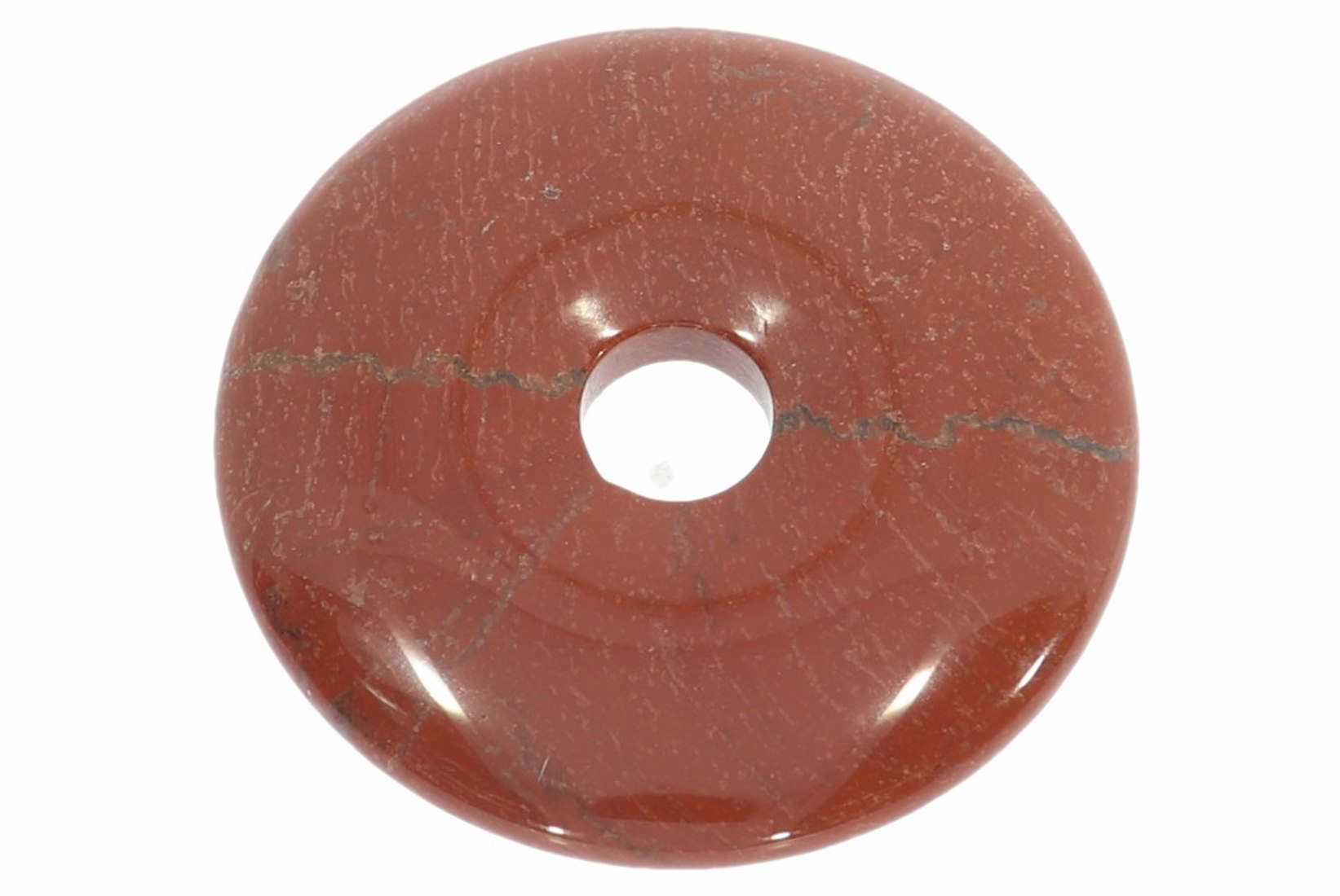 UNIKAT - Jaspis rot Schmuck Edelstein Donut Anhänger 50mm 41480