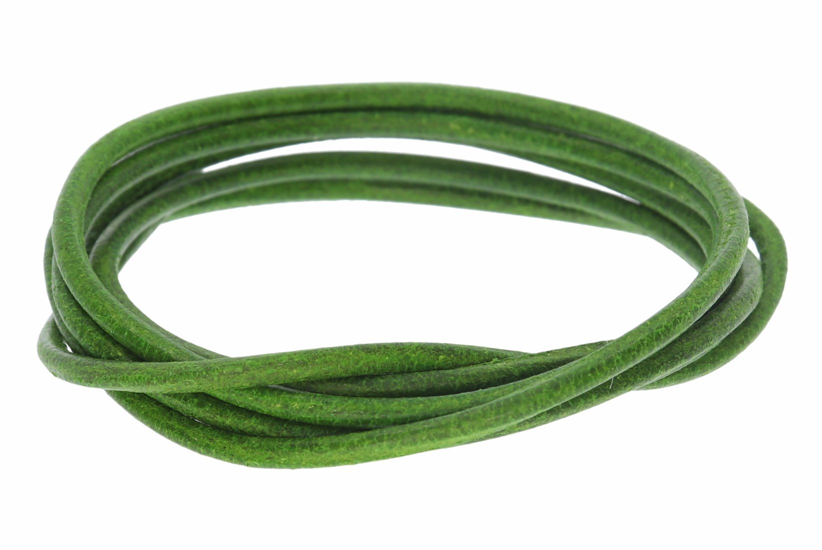 Lederband Apfelgrün -  Lederbänder Lederriemen Lederschnur 2 mm Ø - 100cm L208