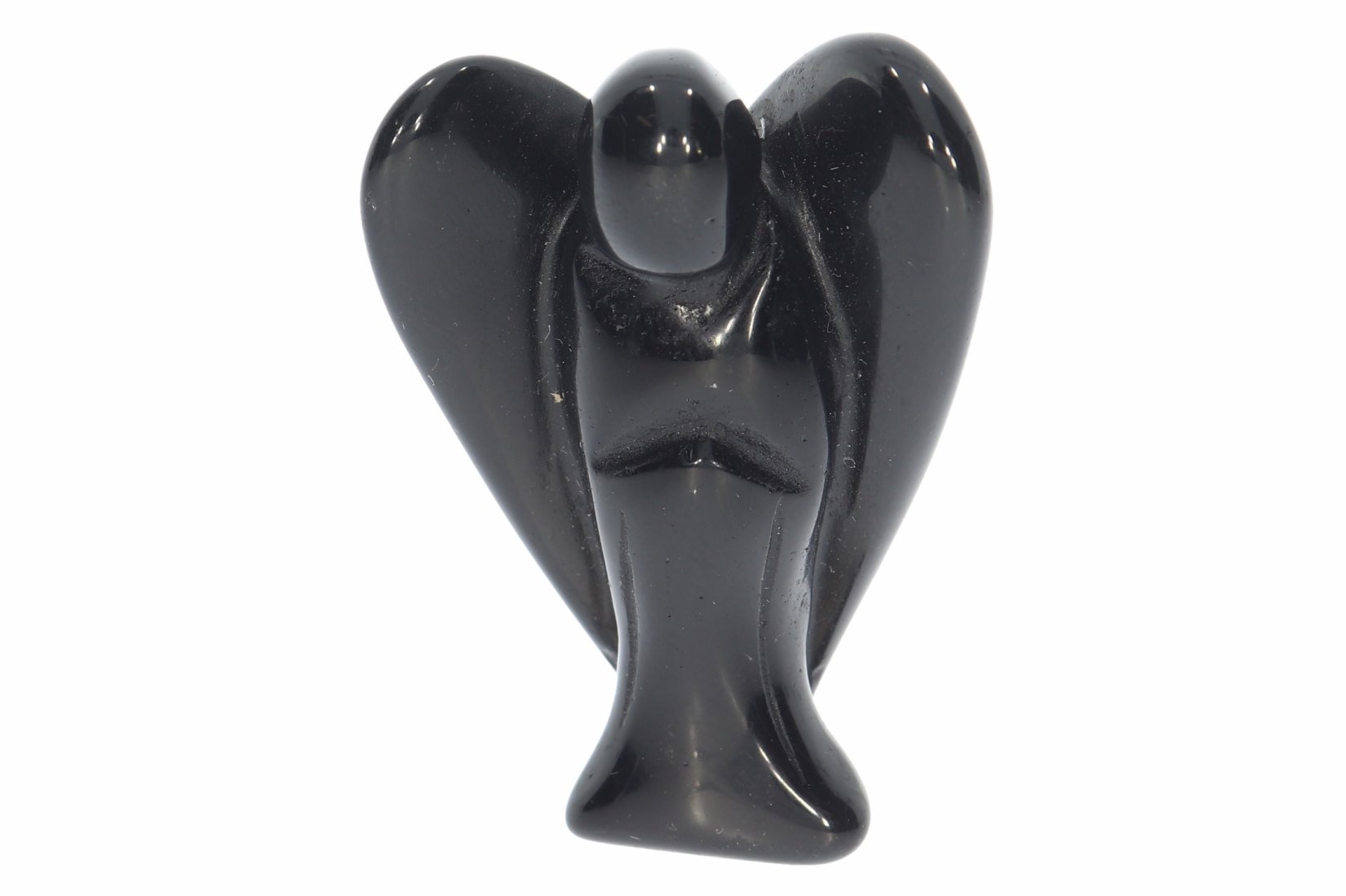 Unikat Schutzengel Engel Gravur Statue Obsidian schwarz 50mm 39743