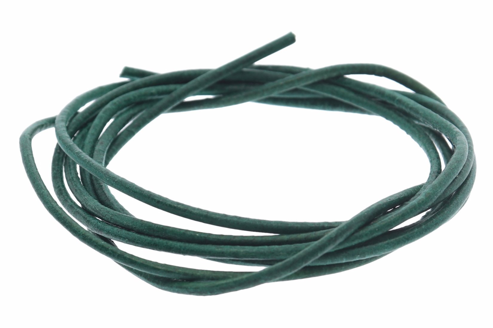 Lederband dunkel grün -  Lederbänder Lederriemen Lederschnur 1.5mm Ø - 100cm L120