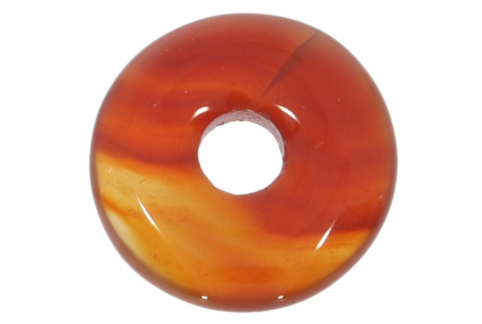 Karneol Donut Schmuck Anhänger 20mm für's Lederband HS1576