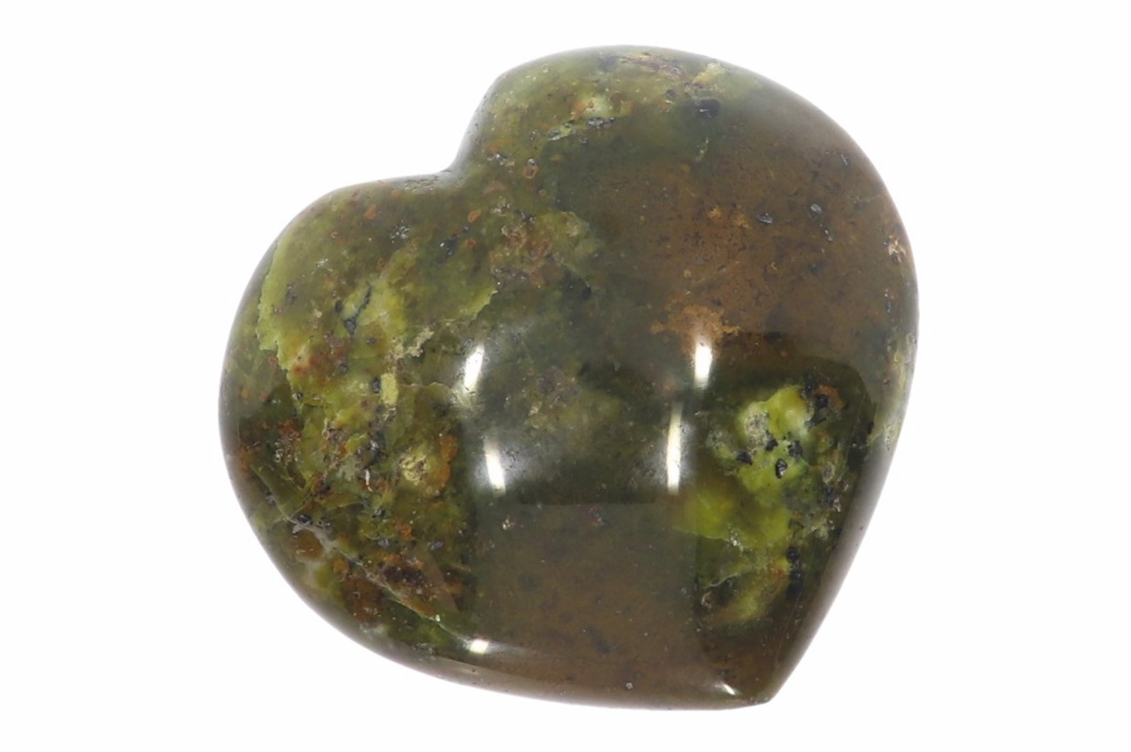 Unikat - großes  Herz grüner Opal Ø 65x61 mm Handschmeichler Taschenstein 41739