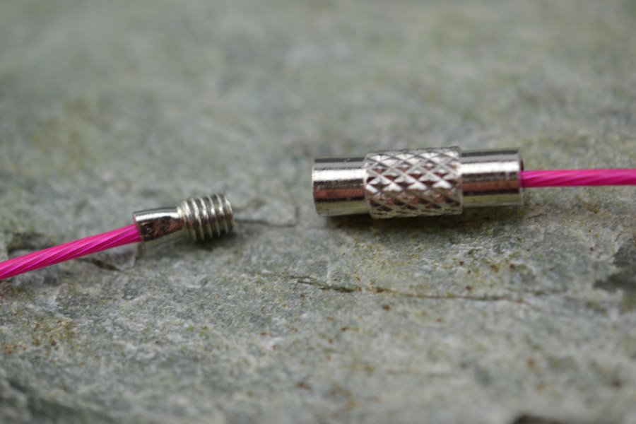 Pink - Collier Halskette Halsreif einreihig mit Drehverschluss 45cm - A239C