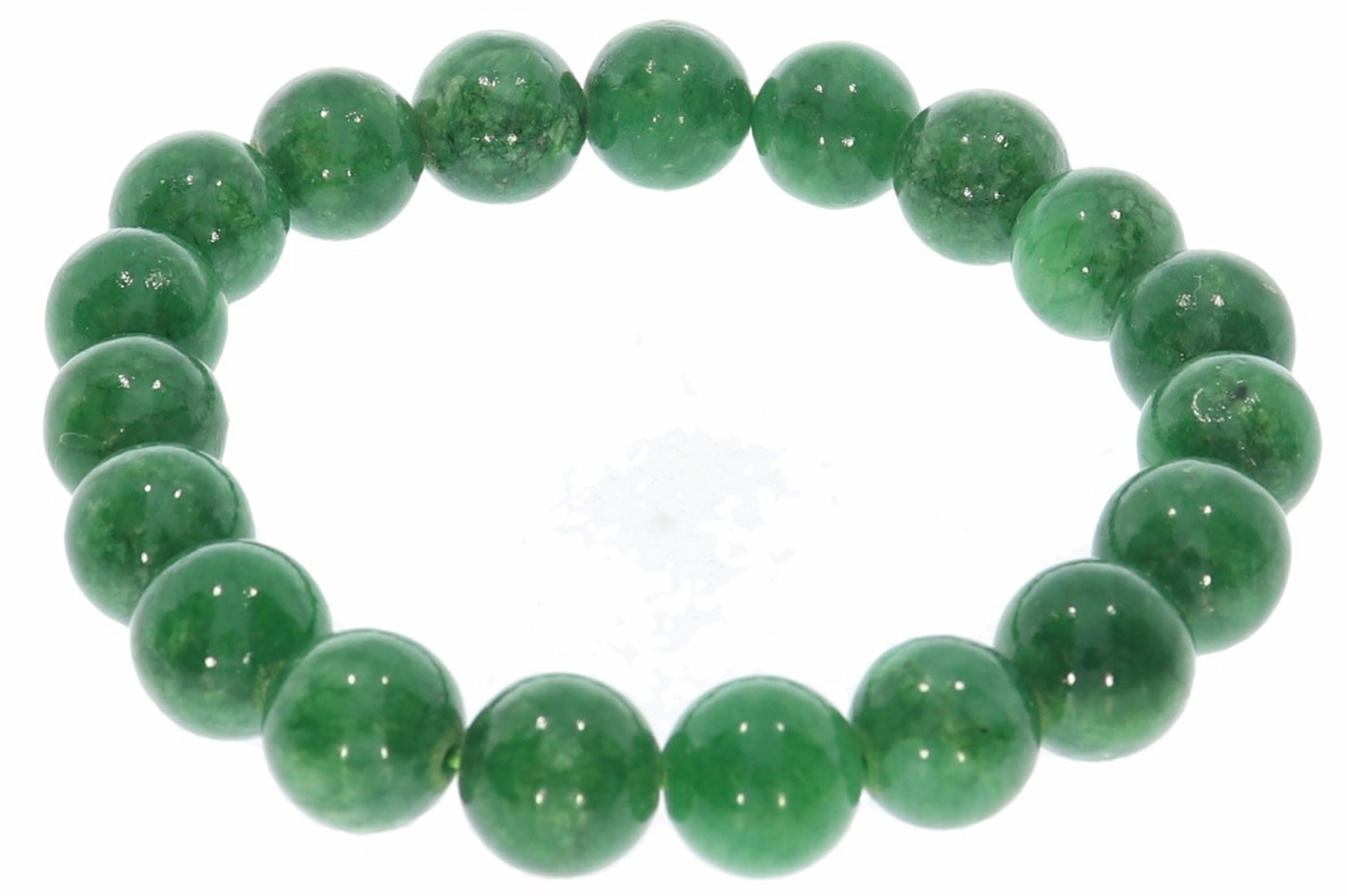 Mashan Jade grün 10mm Kugel Schmuck Edelstein Armband 10S225 - individuelle Größe