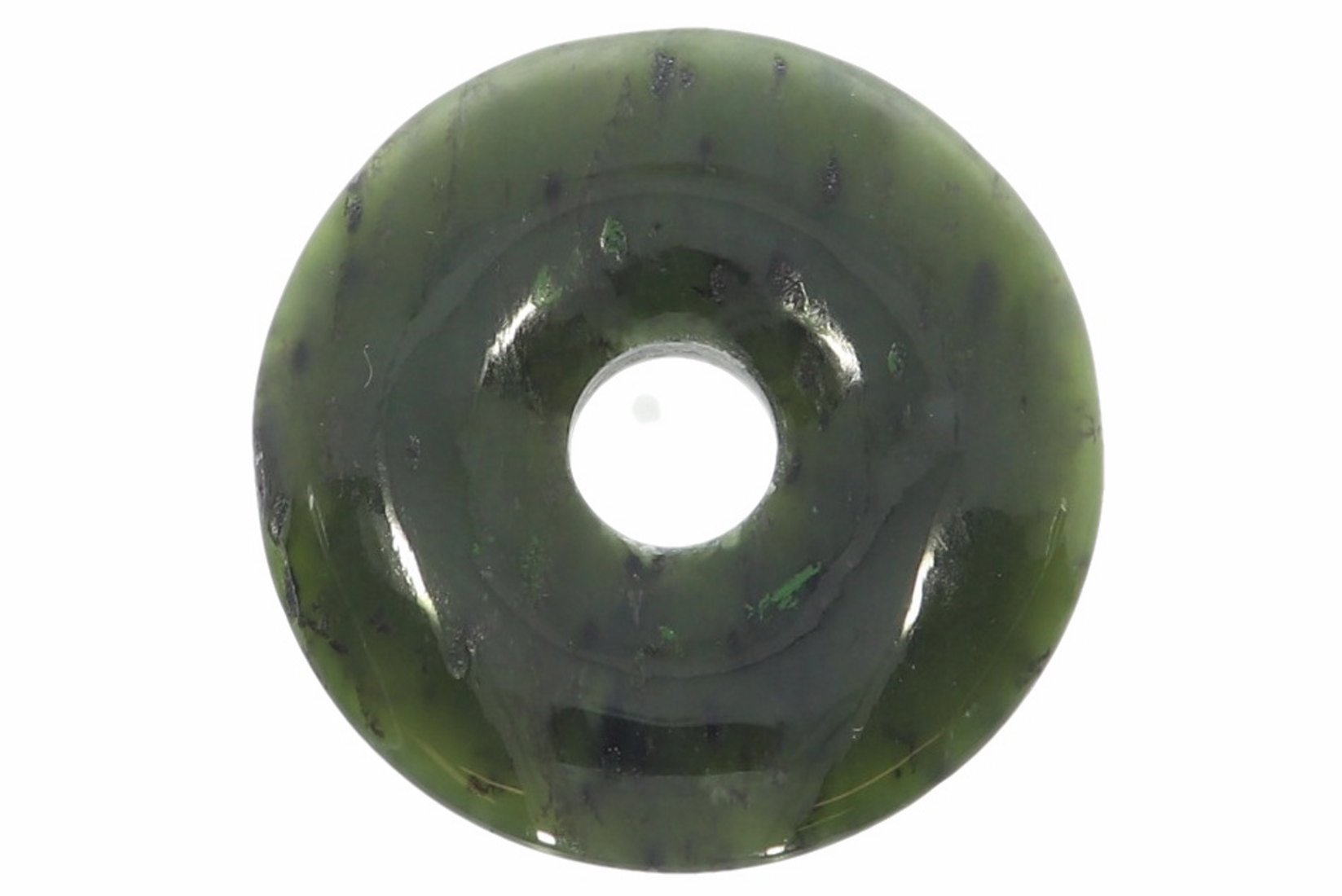 UNIKAT - Nephrit Jade Schmuck Donut Anhänger  40mm - 40751