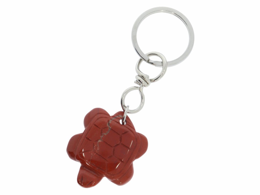 Schildkröte Schlüssel Anhänger aus rotem Jaspis 40x30 Silber HS606