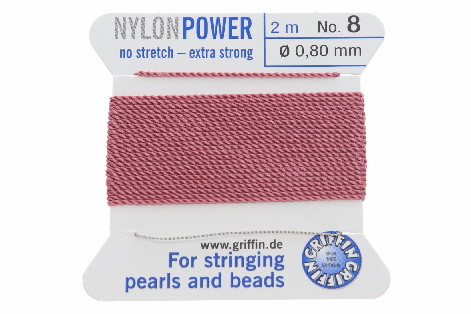 Perlseide pink - Nylon Power strong 200cm verschiedene Stärken