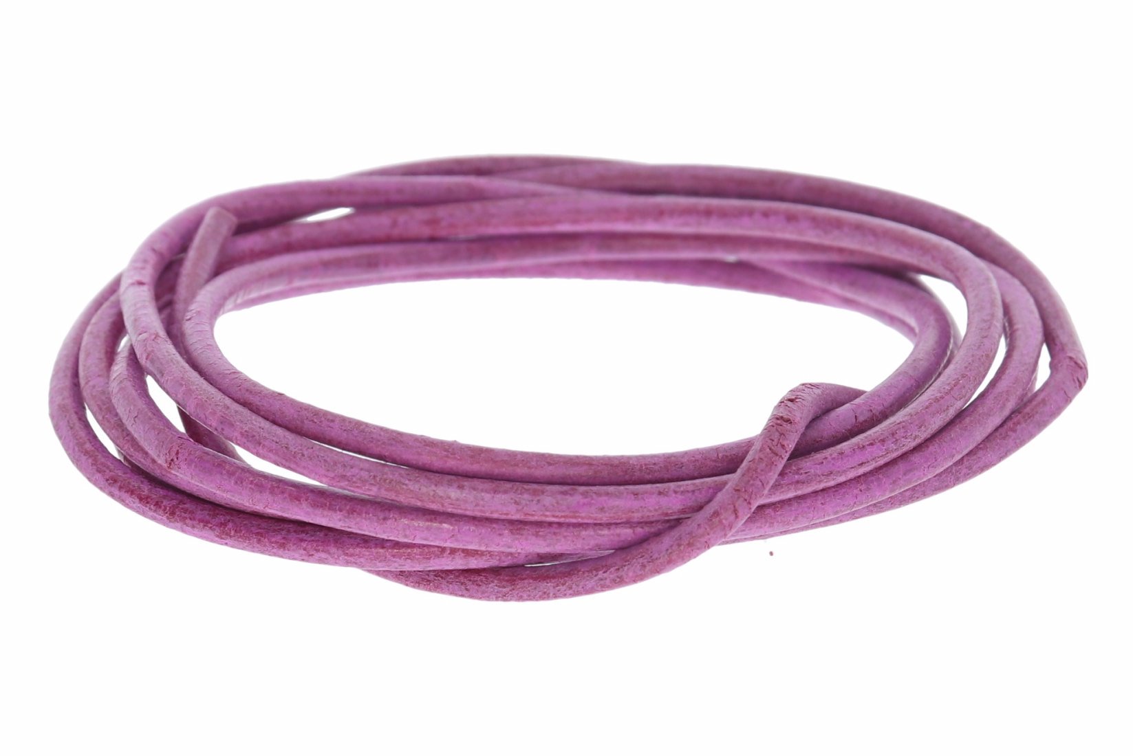 Lederband rosa  -  Lederbänder Lederriemen Lederschnur 2 mm Ø - 100cm L203