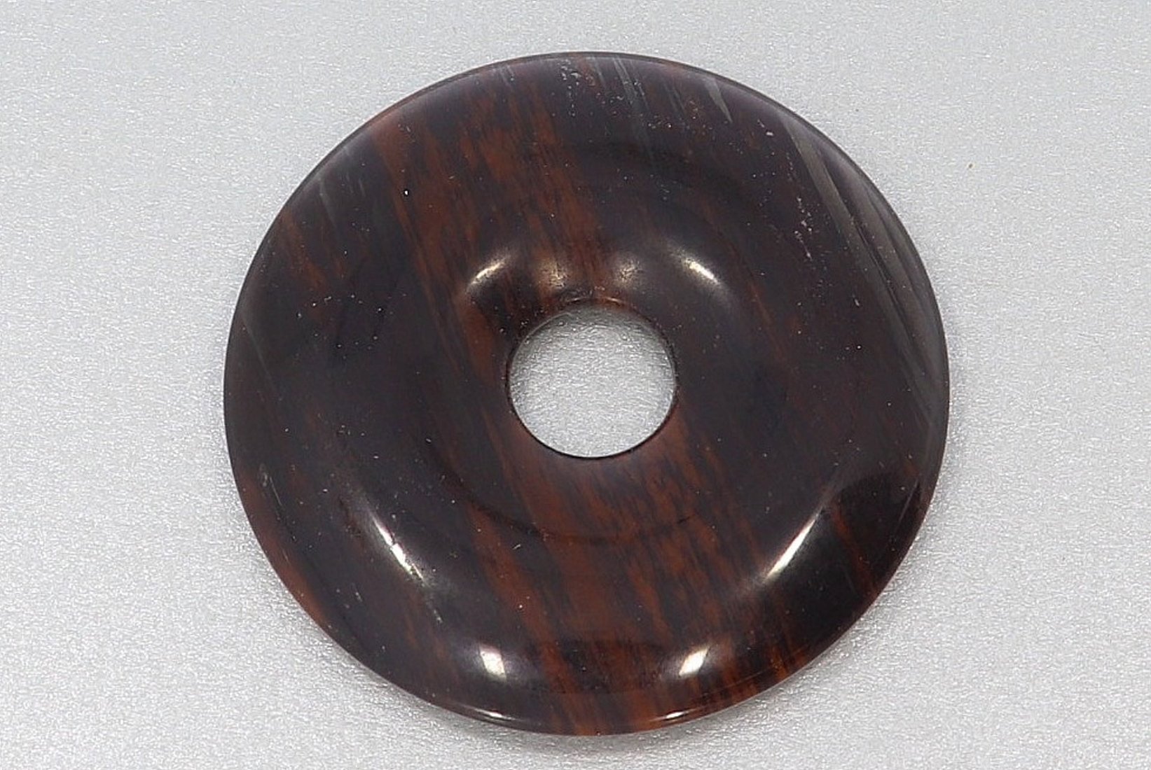 UNIKAT - Mahagoni Obsidian Donut Schmuck Anhänger 40mm - 40617