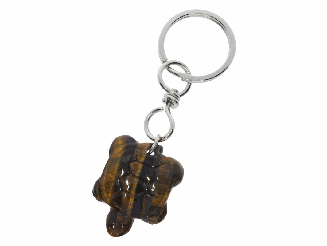Schildkröte Schlüssel Anhänger aus Tigerauge 40x30 Silber HS588