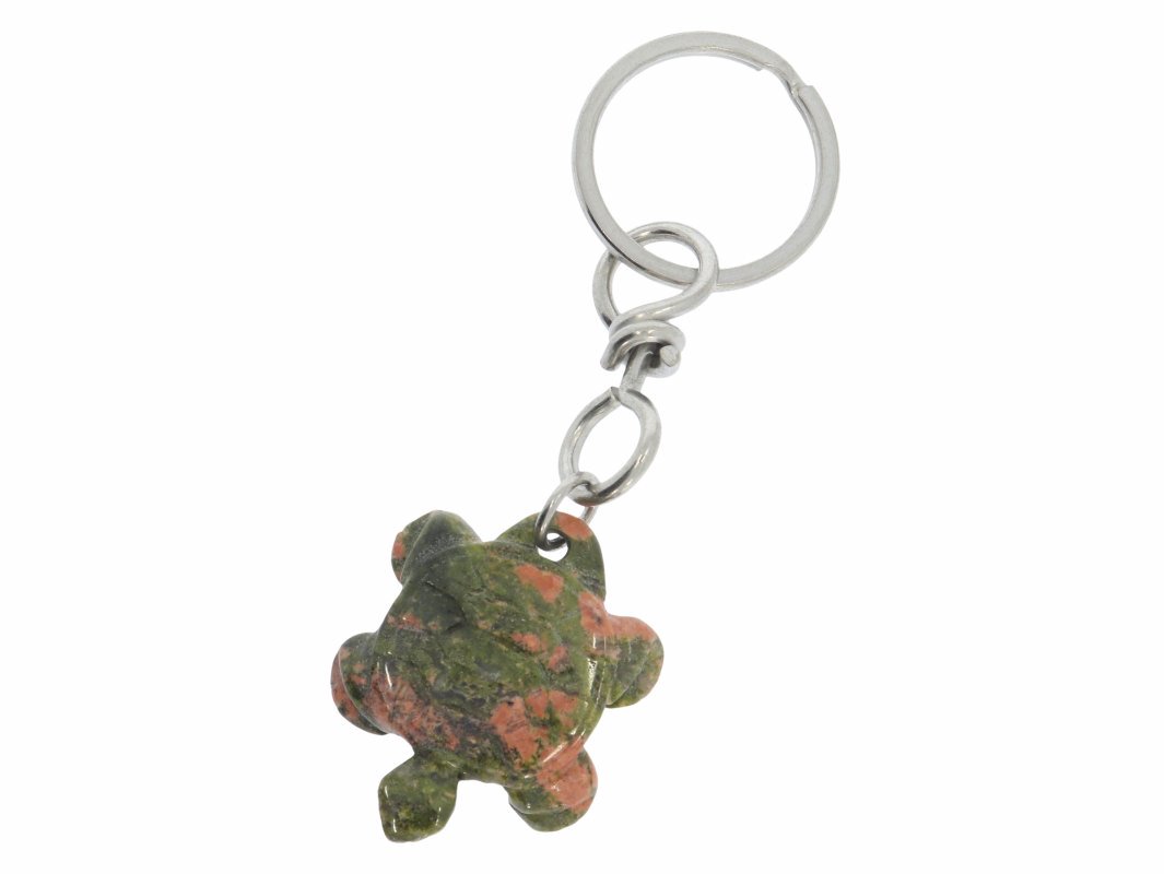 Schildkröte Schlüssel Anhänger aus Unakit - Epidot 40x30 Silber HS654