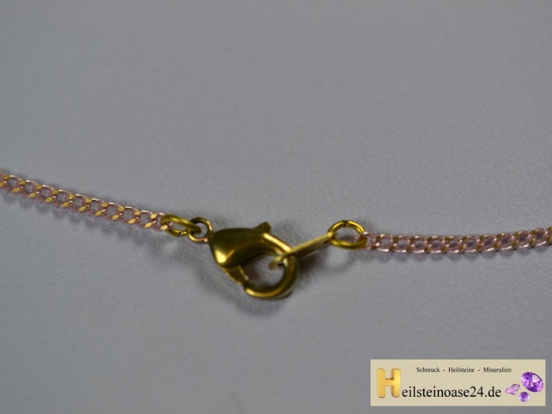 Modeschmuck Schmuck Collier Halskette rosa 1.2mm 43cm mit Karabiner Verschluss 32106