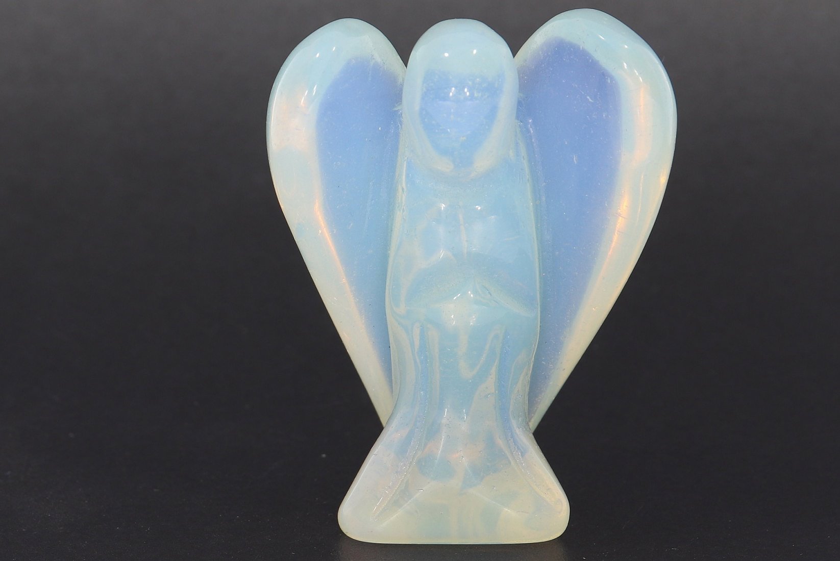 Unikat Schutzengel Engel Gravur Statue Opal Glas opalith 50mm - 39715