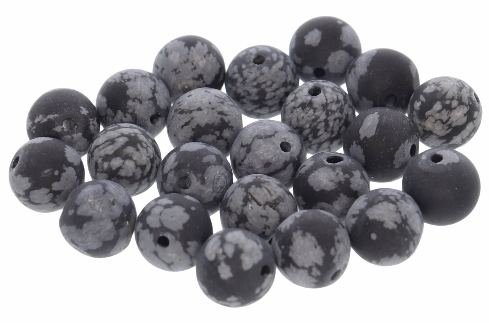 Schneeflocken Obsidian frozen 8S218 - 8mm Edelstein Kugel 10 Stück