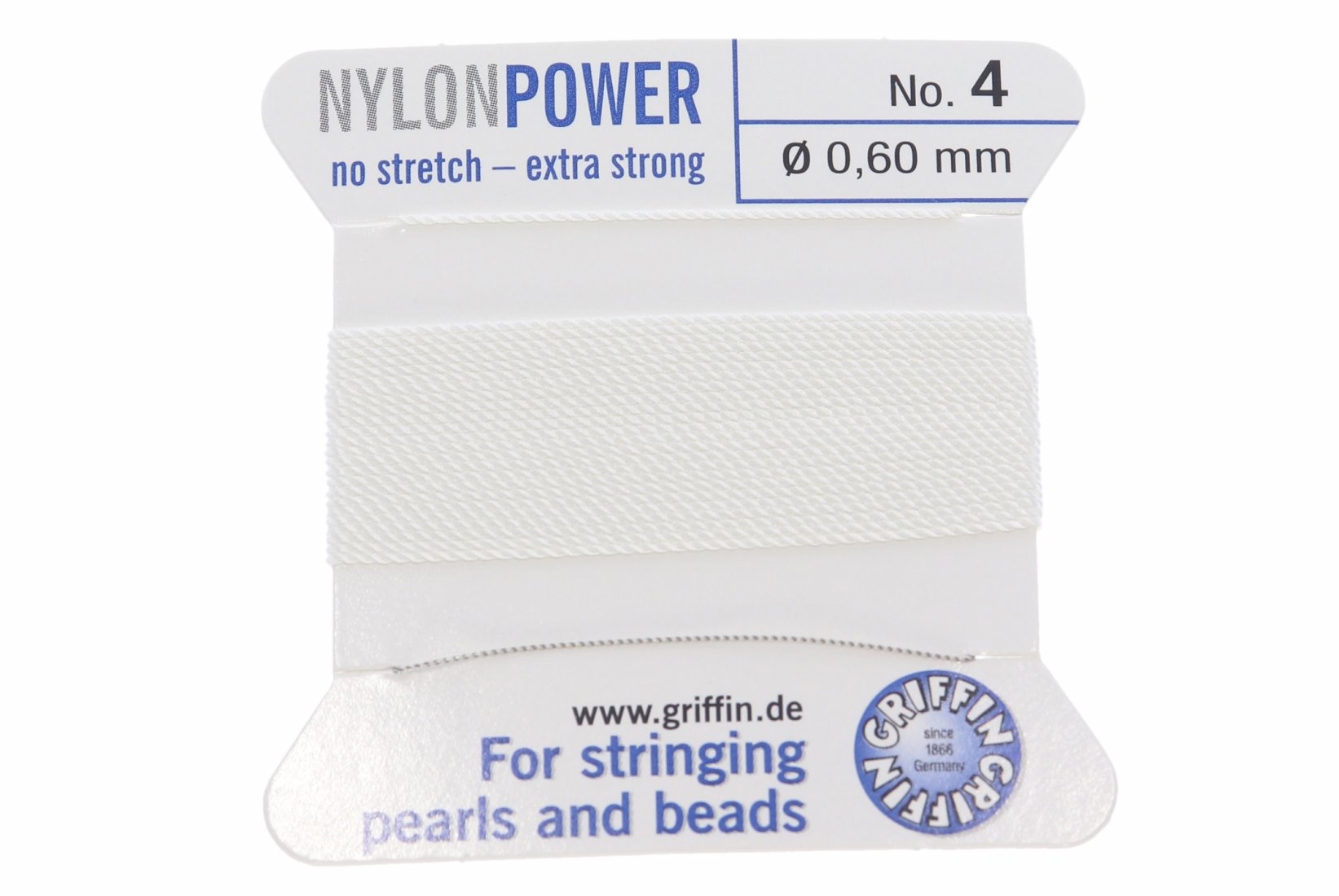Perlseide weiß - Nylon Power strong 200cm verschiedene Stärken